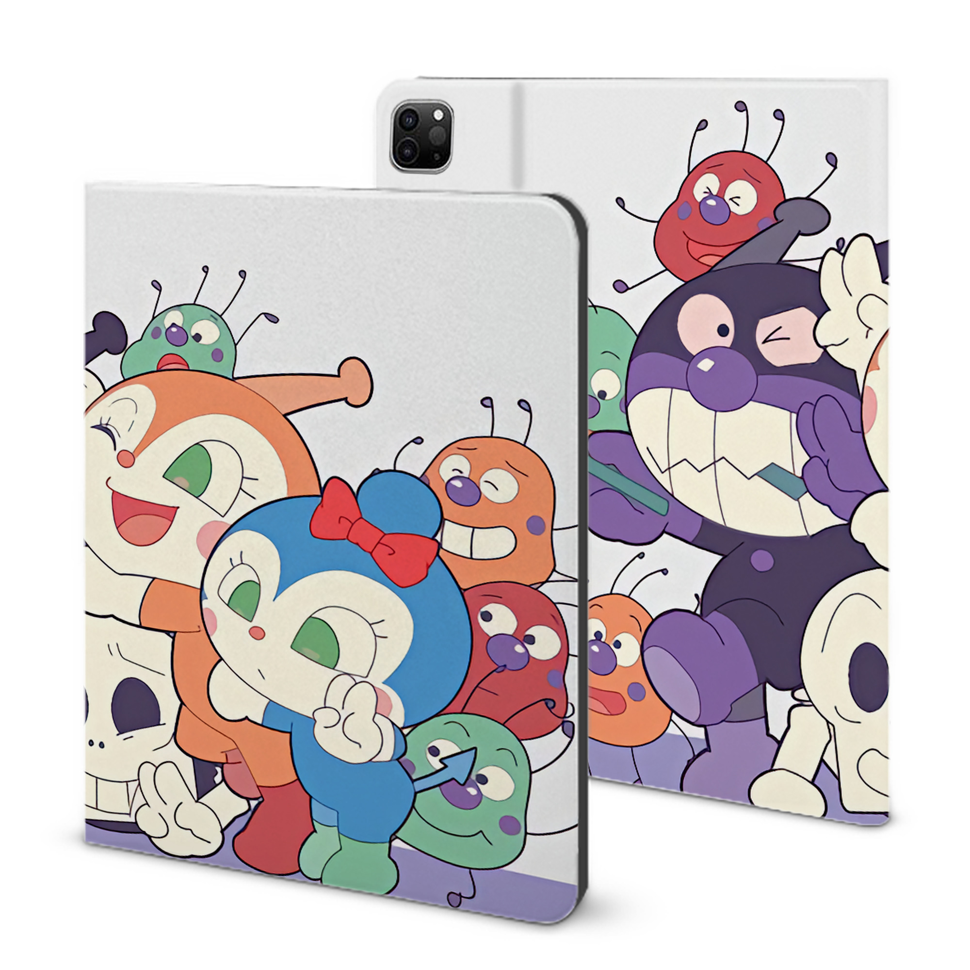 （画像用） アンパンマン Anpanman IPad ケース ブック型 PUレザー TPU 耐衝撃 軽量 薄型 ペン収納なし 全面保護 IPad 各モデル対応